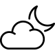 Musik und Klanglandschaften zum Einschlafen. Icon mit Wolke und Halbmond.